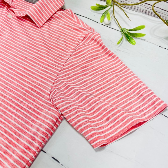 Men's Daniel Cremiean Red and White Stripe Polo Shirt - Signature Collection - Picture 4 of 7